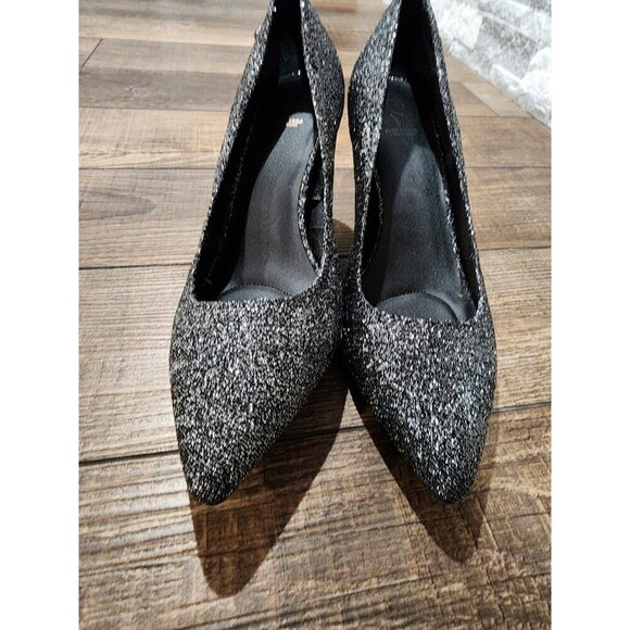 Simply Vera Wang Stevie High Heel Pumps Black Silver 9.5M Stretch Padded SPARKLE - Picture 10 of 10